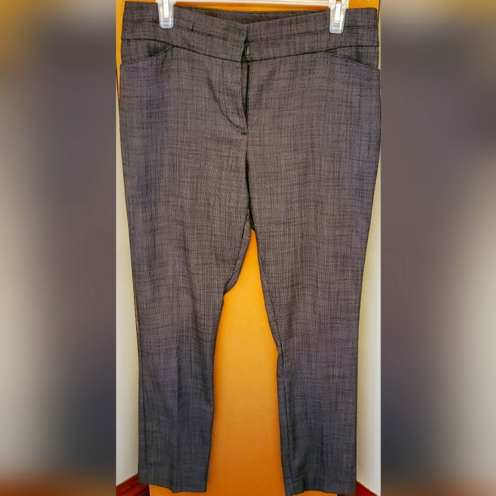 Ann Taylor Brown Plaid Dress Pants with Flat Front and Straight Leg